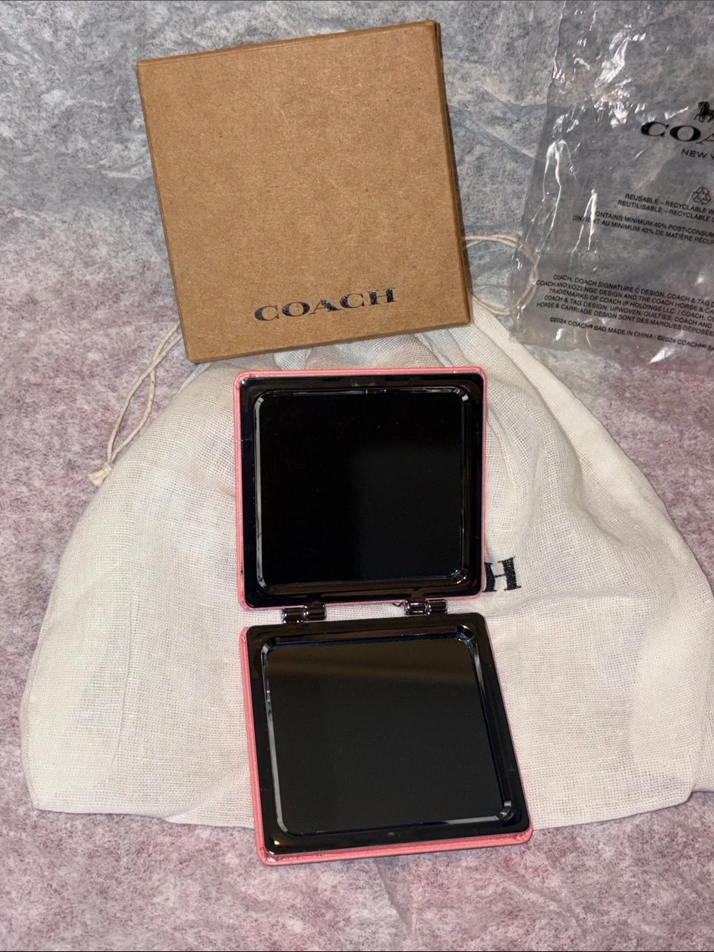 Coach Pink Rexy Compact Mirror NIB